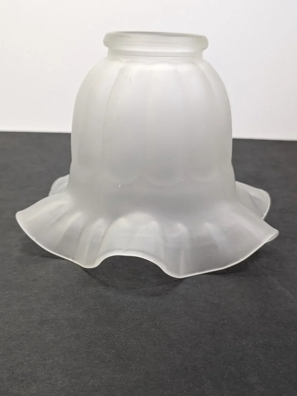 Frosted Glass Tulip Light Shade Replacement Ruffled Fluted Edge DIY craft proj.